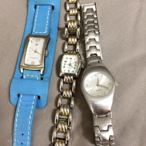 Lot of 3 Watches Womens Working Kenneth Cole Geneva Leather Bracelet - Picture 4 of 6